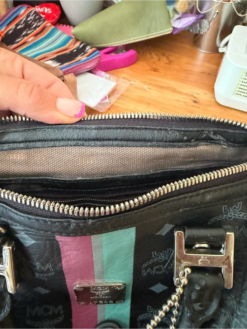 MCM monogram satchel Rare